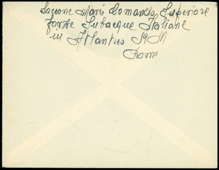 Italie n°432 + 433 en paire OBL grand CAD "XI gruppo sommergibili" (23.8.41 + base italienne de Bordeaux) sur lettre avec correspondance pour Gênes.
