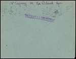N°517, 3 pièces, OBL Lyon gare (12 aout 1944) sur lettre pour l'Allemagne avec griffe violette "Retour à l'envoyeur courrier non acheminable - Employer formules Croix-Rouge"