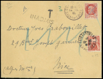 N°517 OBL Charolles Saône et Loire (14.11.44) sur lettre avec griffe "inadmis" + timbre-taxe n°73, association peu courante. TB