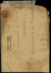 N°433 OBL Chambéry Entrepôt (2.10.40) sur env brûlée pour Vienne (Isère) avec griffe noire "brûlé par accident en cours de transport"