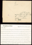 4 plis adressés à un résistant interné au frontstalag 122 de Compiègne, avec cachet rond "Frontstalag 122 gepruft" en bleu, violet, lilas et noir (1941-1942)