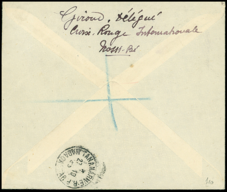 Madagascar n°273 + 278 OBL Nossi-Bé (1945) sur lettre recommandée avec Croix-Rouge "Comité international Genève - délégation à Madagascar". TB