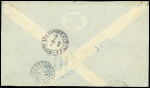 AFF mixte Liban n°172 + Grande Bretagne n°214 OBL CAD 2 cercles "Poste aux armées FFL1" (1942) sur lettre par avion pour le Gabon. TB