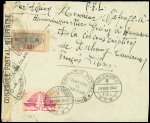 Levant PA5 OBL grand CAD à pont "Poste aux armées FFL BCM 1" (28 nov 1942) sur lettre recommandée censurée pour le Cameroun. TB