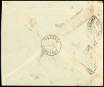 Levant PA5 OBL grand CAD à pont "Poste aux armées FFL BCM 1" (28 nov 1942) sur lettre recommandée censurée pour le Cameroun. TB