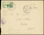 Levant n°49 OBL grand CAD à pont "Poste aux armées FFL BPM 6" (1943) sur lettre pour le Sénégal. TB
