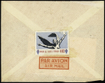 AOF n°18, 2 pièces OBL Conakry Guinée (1948) sur lettre adressée au général de Gaulle à Colombey les deux Eglises avec 3 vignettes