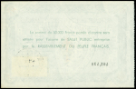 4 billets de soutien au Rassemblement du Peuple Français de 1000F, 5000F, 10000F et 50000F, chacun avec timbre fiscal. Ensemble rare et TB