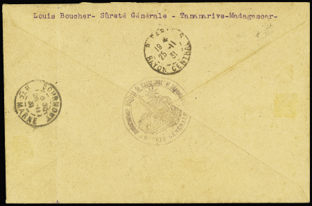 14/23.11.1931 Tananarive - France par Moench et Burtin (M15 Madagascar), TB