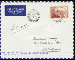 21.11.1940 Diego - Suarez - Marignane, vol retour de l'hydravion Ville de saint Pierre (M111 Madagascar) avec signature de Codos. TB