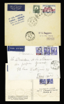 Ensemble de 51 plis avion et premiers vols concernant la Tunisie + 4 plis de la seconde guerre mondiale dont un message Croix-Rouge