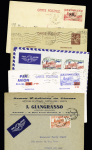 Ensemble de 51 plis avion et premiers vols concernant la Tunisie + 4 plis de la seconde guerre mondiale dont un message Croix-Rouge