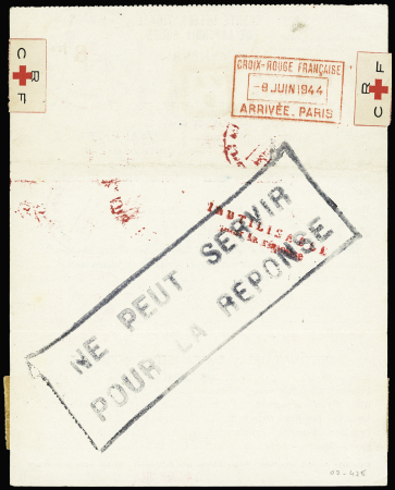 Ensemble de 51 plis avion et premiers vols concernant la Tunisie + 4 plis de la seconde guerre mondiale dont un message Croix-Rouge