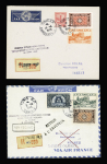 Ensemble de 51 plis avion et premiers vols concernant la Tunisie + 4 plis de la seconde guerre mondiale dont un message Croix-Rouge