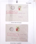 Ensemble de 69 premiers vols et lettres par avion sur les liaisons postales aériennes de Madagascar (1935 - 1947) avec les vols intérieurs