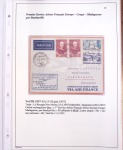Ensemble de 69 premiers vols et lettres par avion sur les liaisons postales aériennes de Madagascar (1935 - 1947) avec les vols intérieurs