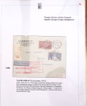 Ensemble de 69 premiers vols et lettres par avion sur les liaisons postales aériennes de Madagascar (1935 - 1947) avec les vols intérieurs