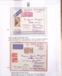 Ensemble de 69 premiers vols et lettres par avion sur les liaisons postales aériennes de Madagascar (1935 - 1947) avec les vols intérieurs