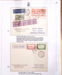 Ensemble de 69 premiers vols et lettres par avion sur les liaisons postales aériennes de Madagascar (1935 - 1947) avec les vols intérieurs