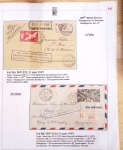 Ensemble de 69 premiers vols et lettres par avion sur les liaisons postales aériennes de Madagascar (1935 - 1947) avec les vols intérieurs