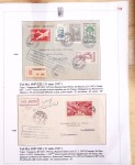 Ensemble de 69 premiers vols et lettres par avion sur les liaisons postales aériennes de Madagascar (1935 - 1947) avec les vols intérieurs
