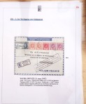 Ensemble de 69 premiers vols et lettres par avion sur les liaisons postales aériennes de Madagascar (1935 - 1947) avec les vols intérieurs