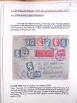 Collection de 82 plis dans un classeur de bureau blanc avec descriptions : "Dix-huit ans de liaisons postales aériennes avec Madagascar (1929 - 1946)"