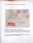 Collection de 82 plis dans un classeur de bureau blanc avec descriptions : "Dix-huit ans de liaisons postales aériennes avec Madagascar (1929 - 1946)"