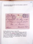 Collection de 82 plis dans un classeur de bureau blanc avec descriptions : "Dix-huit ans de liaisons postales aériennes avec Madagascar (1929 - 1946)"
