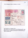 Collection de 82 plis dans un classeur de bureau blanc avec descriptions : "Dix-huit ans de liaisons postales aériennes avec Madagascar (1929 - 1946)"