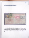 Collection de 82 plis dans un classeur de bureau blanc avec descriptions : "Dix-huit ans de liaisons postales aériennes avec Madagascar (1929 - 1946)"
