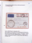 Collection de 82 plis dans un classeur de bureau blanc avec descriptions : "Dix-huit ans de liaisons postales aériennes avec Madagascar (1929 - 1946)"
