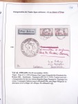 Collection de 82 plis dans un classeur de bureau blanc avec descriptions : "Dix-huit ans de liaisons postales aériennes avec Madagascar (1929 - 1946)"