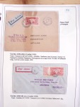 Collection de 82 plis dans un classeur de bureau blanc avec descriptions : "Dix-huit ans de liaisons postales aériennes avec Madagascar (1929 - 1946)"