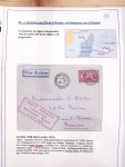 Collection de 82 plis dans un classeur de bureau blanc avec descriptions : "Dix-huit ans de liaisons postales aériennes avec Madagascar (1929 - 1946)"
