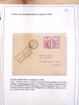 Collection de 82 plis dans un classeur de bureau blanc avec descriptions : "Dix-huit ans de liaisons postales aériennes avec Madagascar (1929 - 1946)"