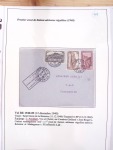Collection de 82 plis dans un classeur de bureau blanc avec descriptions : "Dix-huit ans de liaisons postales aériennes avec Madagascar (1929 - 1946)"