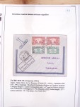 Collection de 82 plis dans un classeur de bureau blanc avec descriptions : "Dix-huit ans de liaisons postales aériennes avec Madagascar (1929 - 1946)"