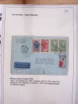 Collection de 82 plis dans un classeur de bureau blanc avec descriptions : "Dix-huit ans de liaisons postales aériennes avec Madagascar (1929 - 1946)"