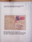 Collection de 82 plis dans un classeur de bureau blanc avec descriptions : "Dix-huit ans de liaisons postales aériennes avec Madagascar (1929 - 1946)"