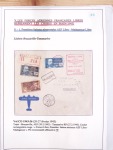 Collection de 82 plis dans un classeur de bureau blanc avec descriptions : "Dix-huit ans de liaisons postales aériennes avec Madagascar (1929 - 1946)"