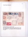Collection de 82 plis dans un classeur de bureau blanc avec descriptions : "Dix-huit ans de liaisons postales aériennes avec Madagascar (1929 - 1946)"