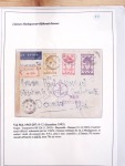 Collection de 82 plis dans un classeur de bureau blanc avec descriptions : "Dix-huit ans de liaisons postales aériennes avec Madagascar (1929 - 1946)"