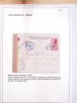 Collection de 82 plis dans un classeur de bureau blanc avec descriptions : "Dix-huit ans de liaisons postales aériennes avec Madagascar (1929 - 1946)"