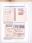 Collection de 82 plis dans un classeur de bureau blanc avec descriptions : "Dix-huit ans de liaisons postales aériennes avec Madagascar (1929 - 1946)"