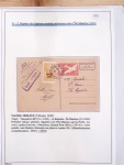 Collection de 82 plis dans un classeur de bureau blanc avec descriptions : "Dix-huit ans de liaisons postales aériennes avec Madagascar (1929 - 1946)"