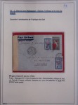Collection de 82 plis dans un classeur de bureau blanc avec descriptions : "Dix-huit ans de liaisons postales aériennes avec Madagascar (1929 - 1946)"