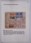 Collection de 82 plis dans un classeur de bureau blanc avec descriptions : "Dix-huit ans de liaisons postales aériennes avec Madagascar (1929 - 1946)"