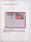 Collection de 82 plis dans un classeur de bureau blanc avec descriptions : "Dix-huit ans de liaisons postales aériennes avec Madagascar (1929 - 1946)"