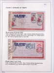 Collection de 82 plis dans un classeur de bureau blanc avec descriptions : "Dix-huit ans de liaisons postales aériennes avec Madagascar (1929 - 1946)"